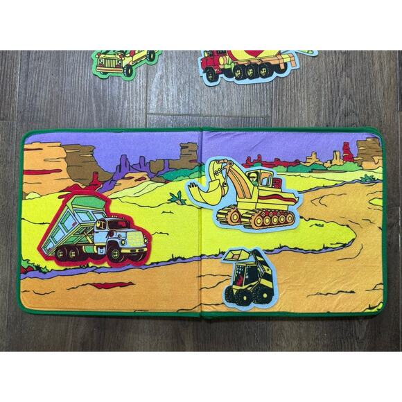 Soft Play Felt Book Playset Cool Wheels - 21 Felt Vehicles, Monster Truck & More - Picture 3 of 9